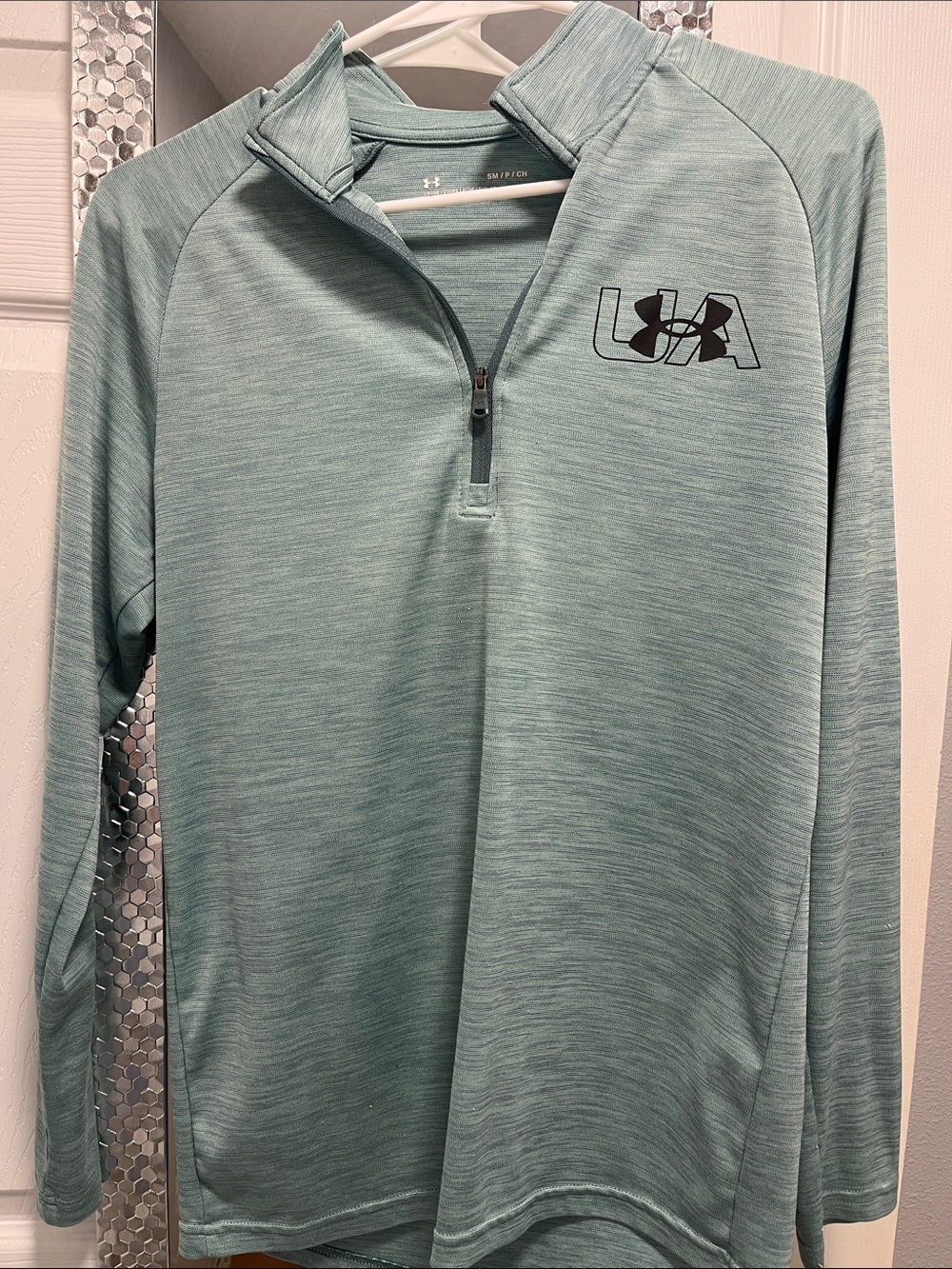 Under Armour Kids Mint Green Quarter-Zip Hoodie Pullover